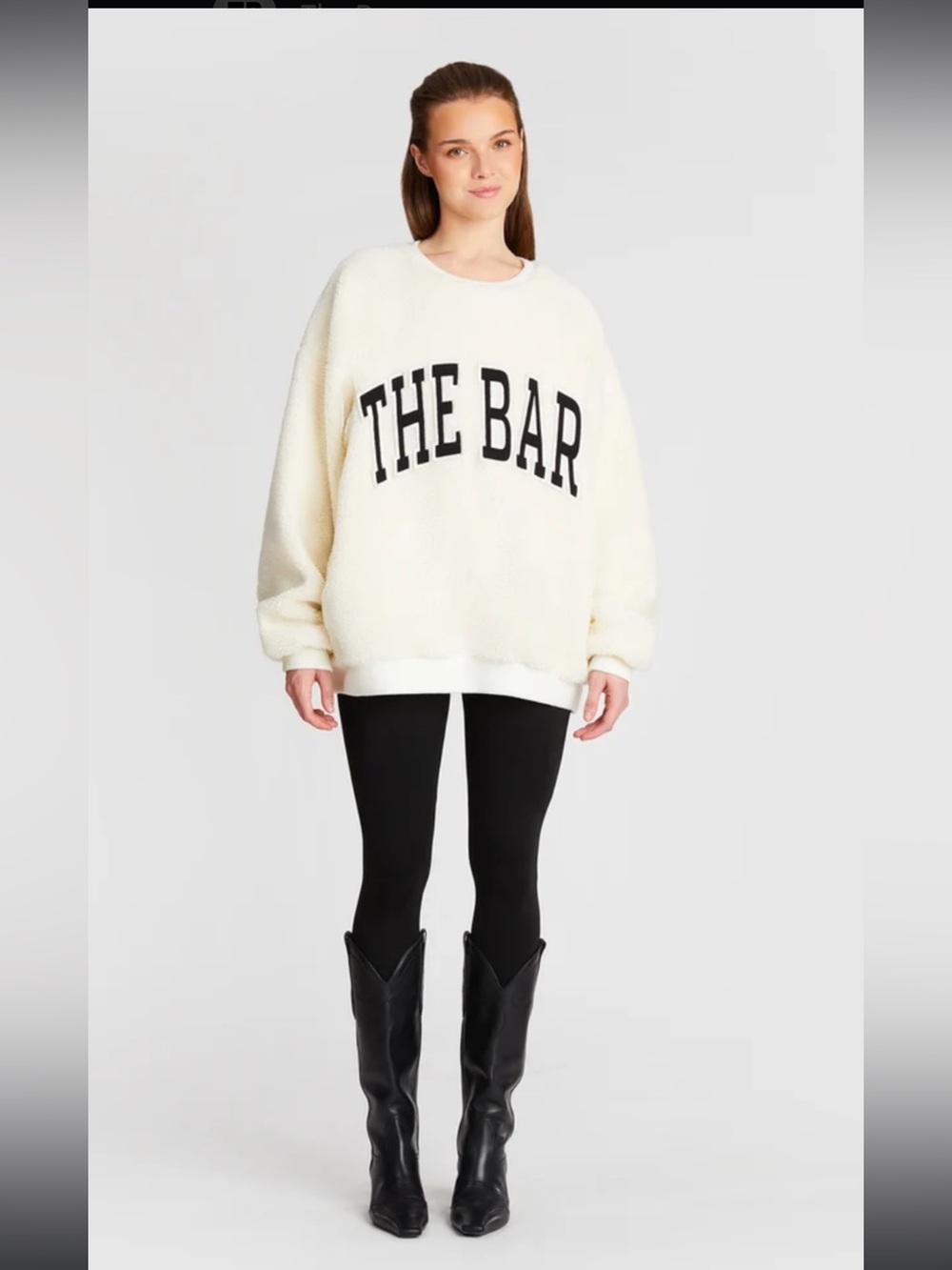 The Bar Limited Edition Gigi Cream Sherpa Sweater size Large